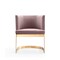 Manhattan Comfort Aura Dining Chair in Blush and Polished Brass DC026-BH - alternate 4